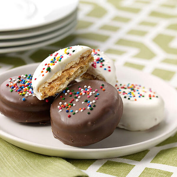 Chocolate Covered PB Biscuit Sandwiches – Recipes