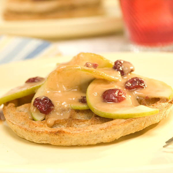 Peanut Butter and Apple Topped Waffles – Recipes